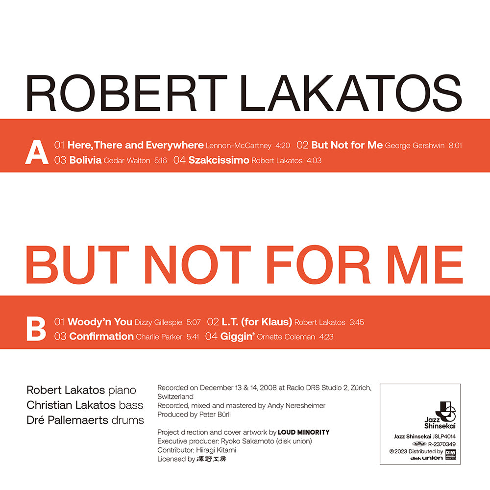BUT NOT FOR ME (LP) - ROBERT LAKATOS TRIO